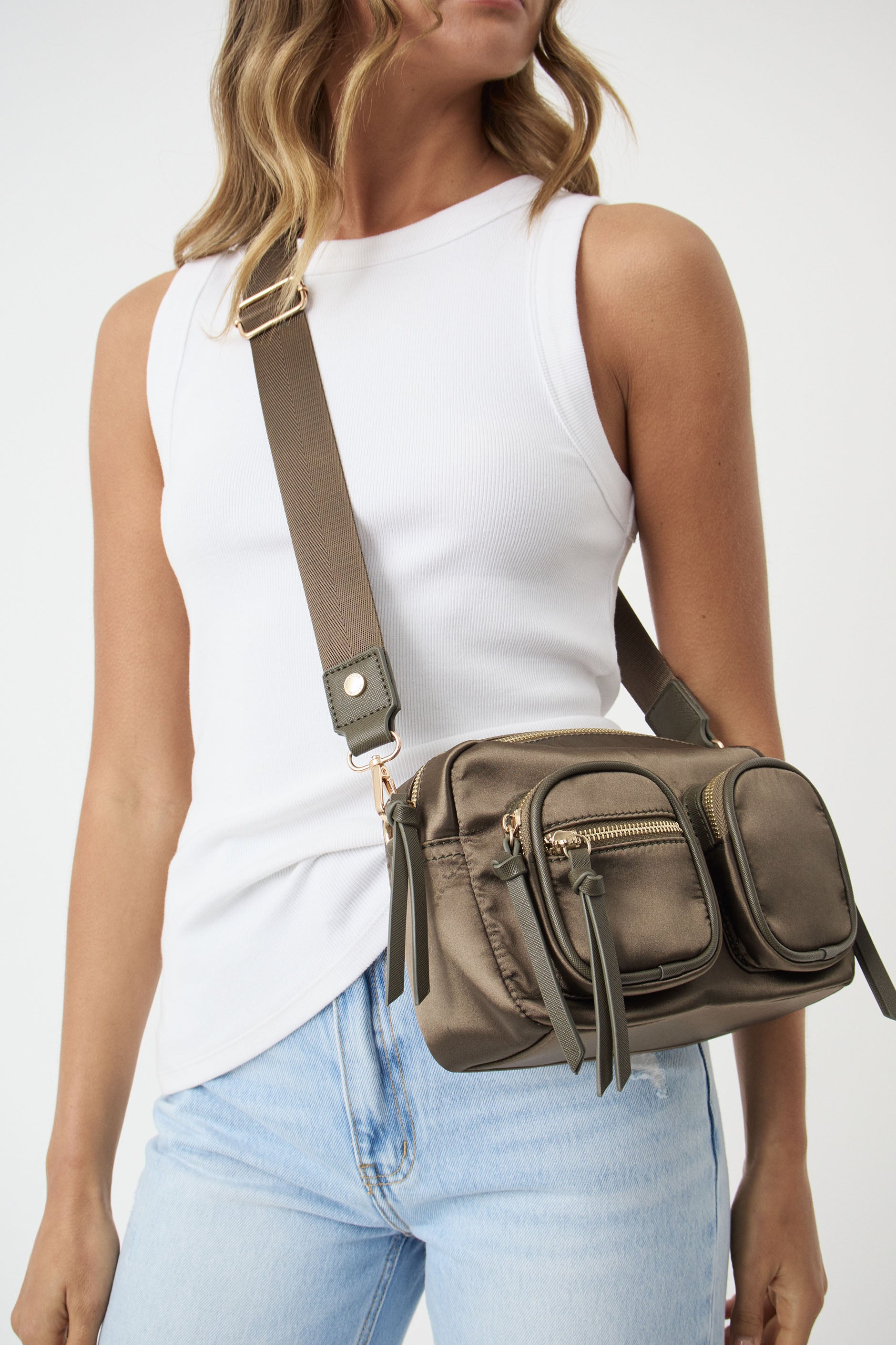Women's Nicole Miller Designer Quilted Nylon Crossbody Bag