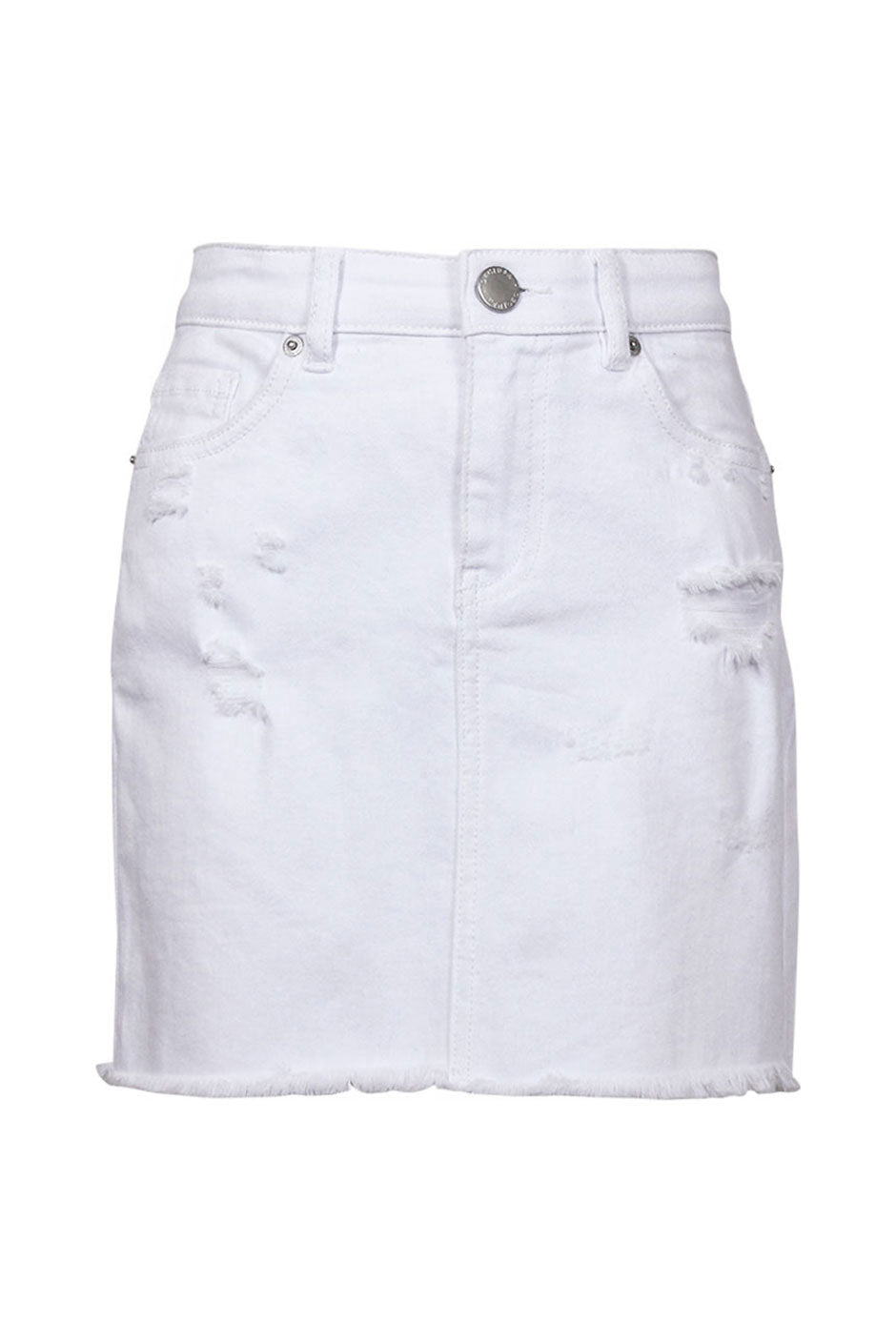 kids white jean skirt