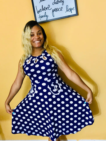 Woman in Polka Dot Dress