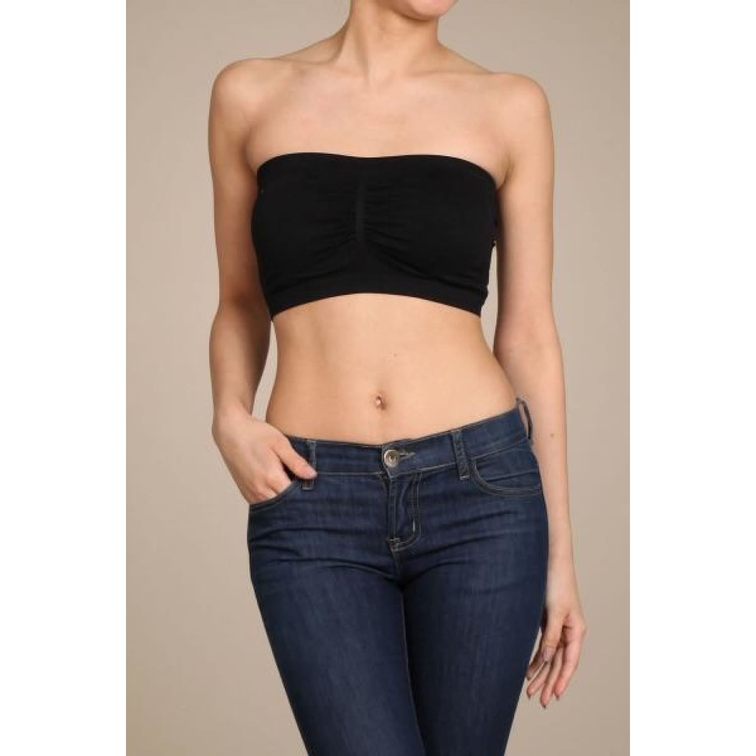 Reveal Women's Low-key Seamless Bandeau Bra - B30338 2xl Black : Target