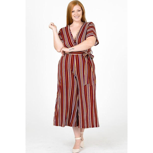 burgundy plus size jumpsuit