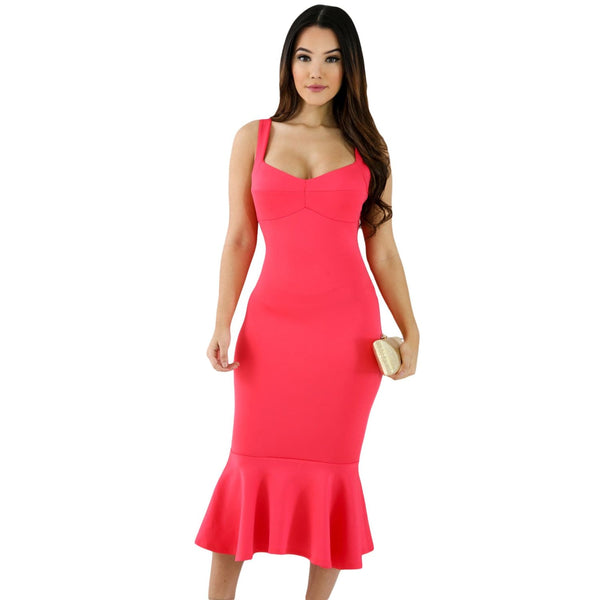 coral bodycon