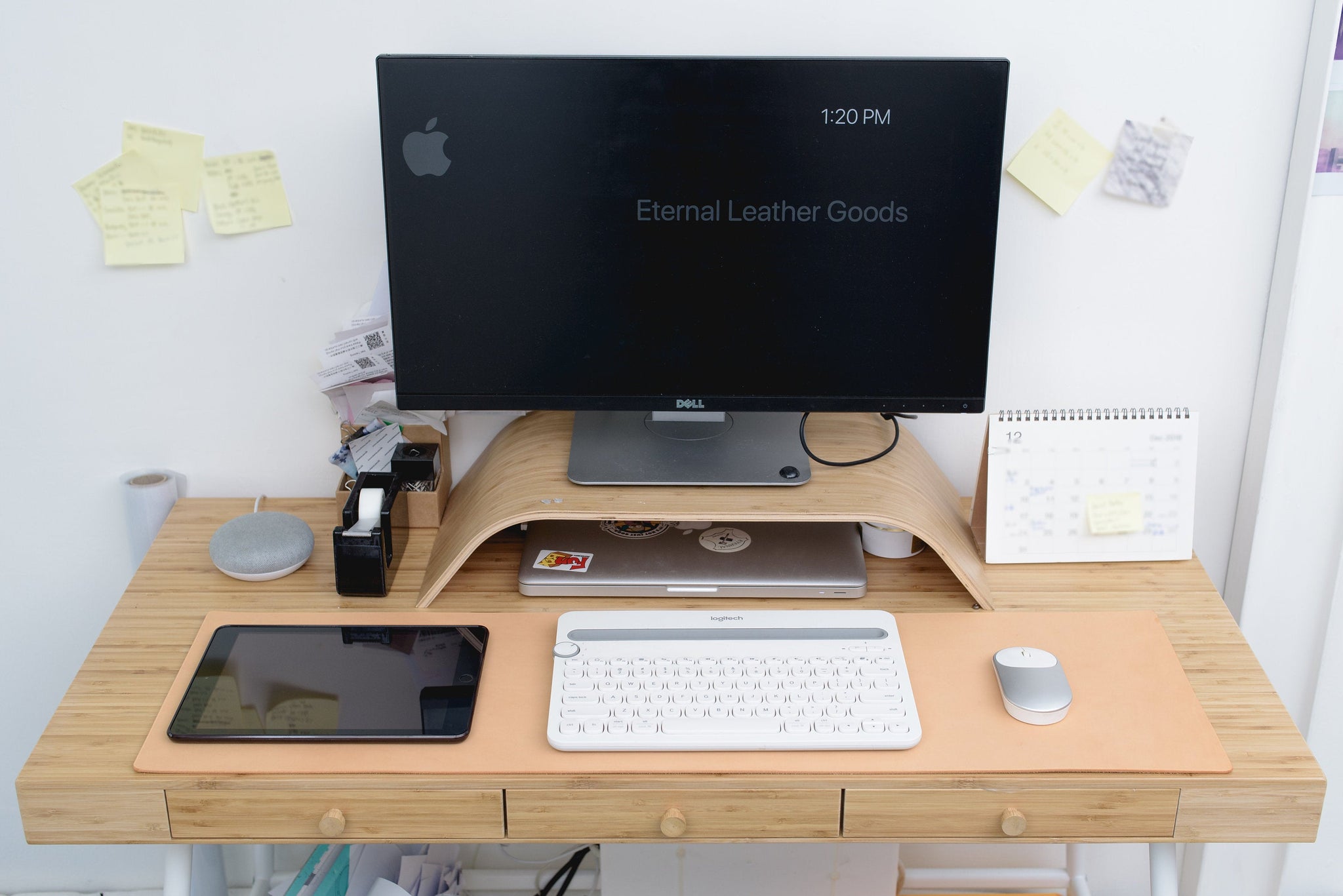 Natural Leather Desk Keyboard Mouse Pad Eternal Leather Goods