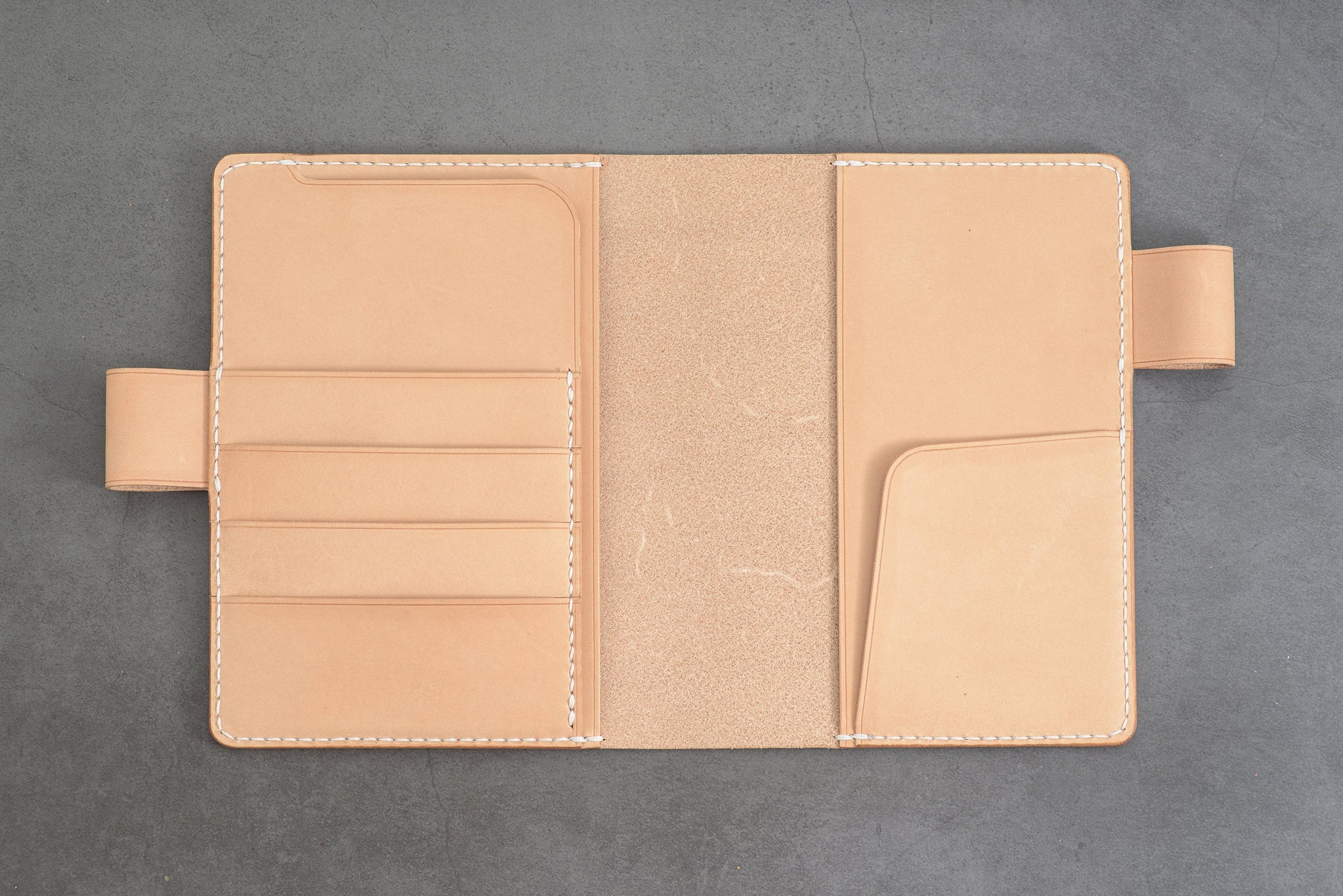 A6/Hobonichi/Midori MD Natural Leather Notebook Cover with card pocket ...