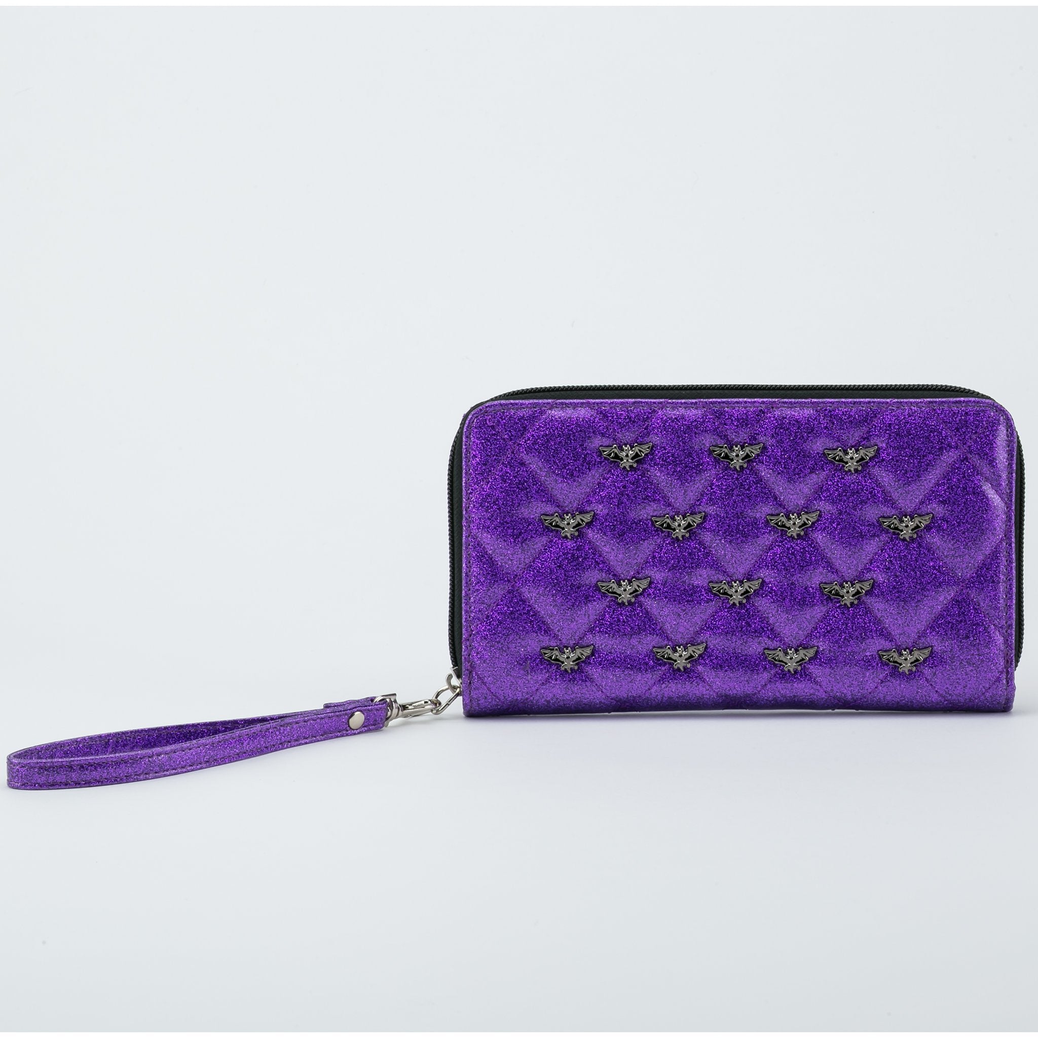 coach purple glitter wristlet