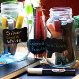 Thornton's Art Supply Premium Chalkboard Labels with 2 White Liquid Chalk Markers - Fantastic For Labeling Jars - 48 Labels