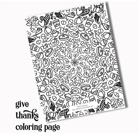 Giving Thanks Coloring Page