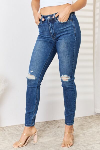 Judy Blue Tummy Control Striped Straight Jeans - Online Only DS – Wild &  Precious