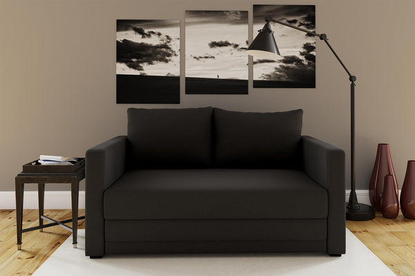 Mia Flip Loveseat Sofa Sleeper Chair - Black Linen