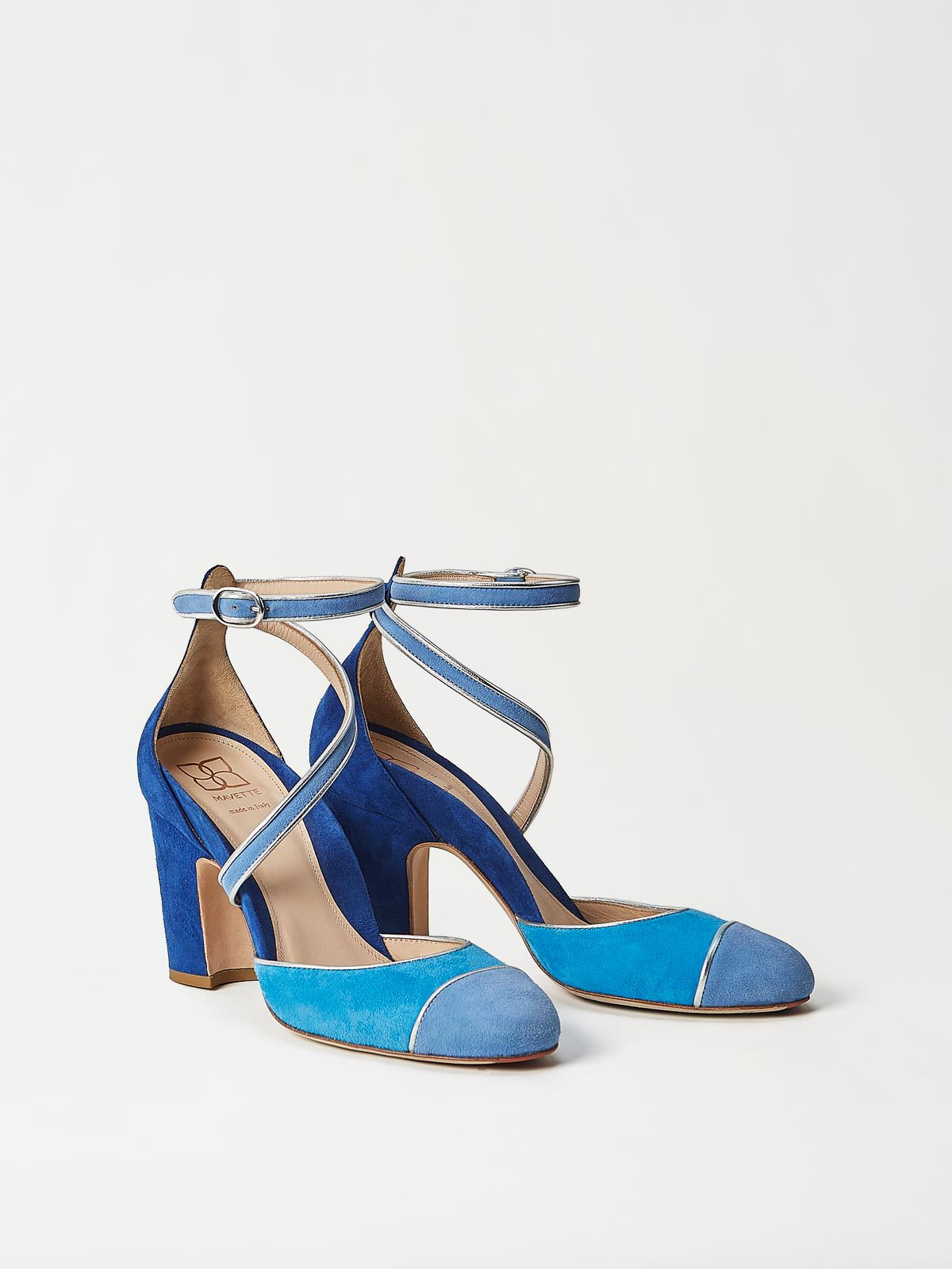 Buy Nola D'Orsay - Blue | Handmade Leather Pumps | Mavette in Italy