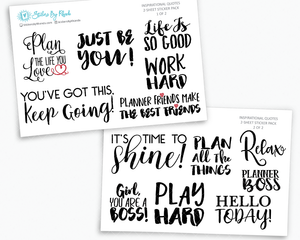 Inspirational Quote Planner Stickers Word Art Collection