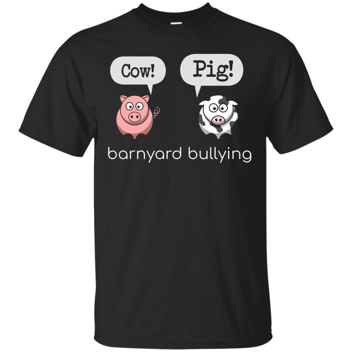 Barnyard Bullying T-shirt - Funny Pig And Cow Tee