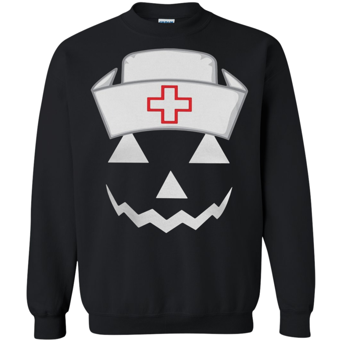 Halloween Pumpkin Nurse Funny Shirt G180 Crewneck Pullover 8 Oz.