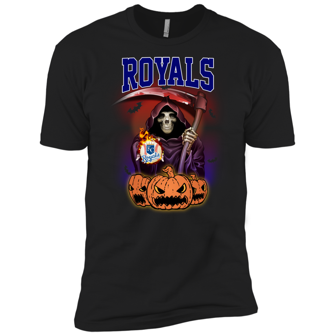 Kansas-city-royals Reaper The Death Halloween Shirt For Fans Short Sleeve T-shirt