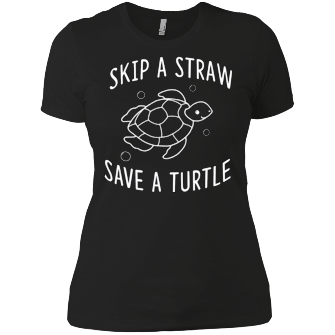 Skip A Straw Save A Turtle Black T-shirt For 