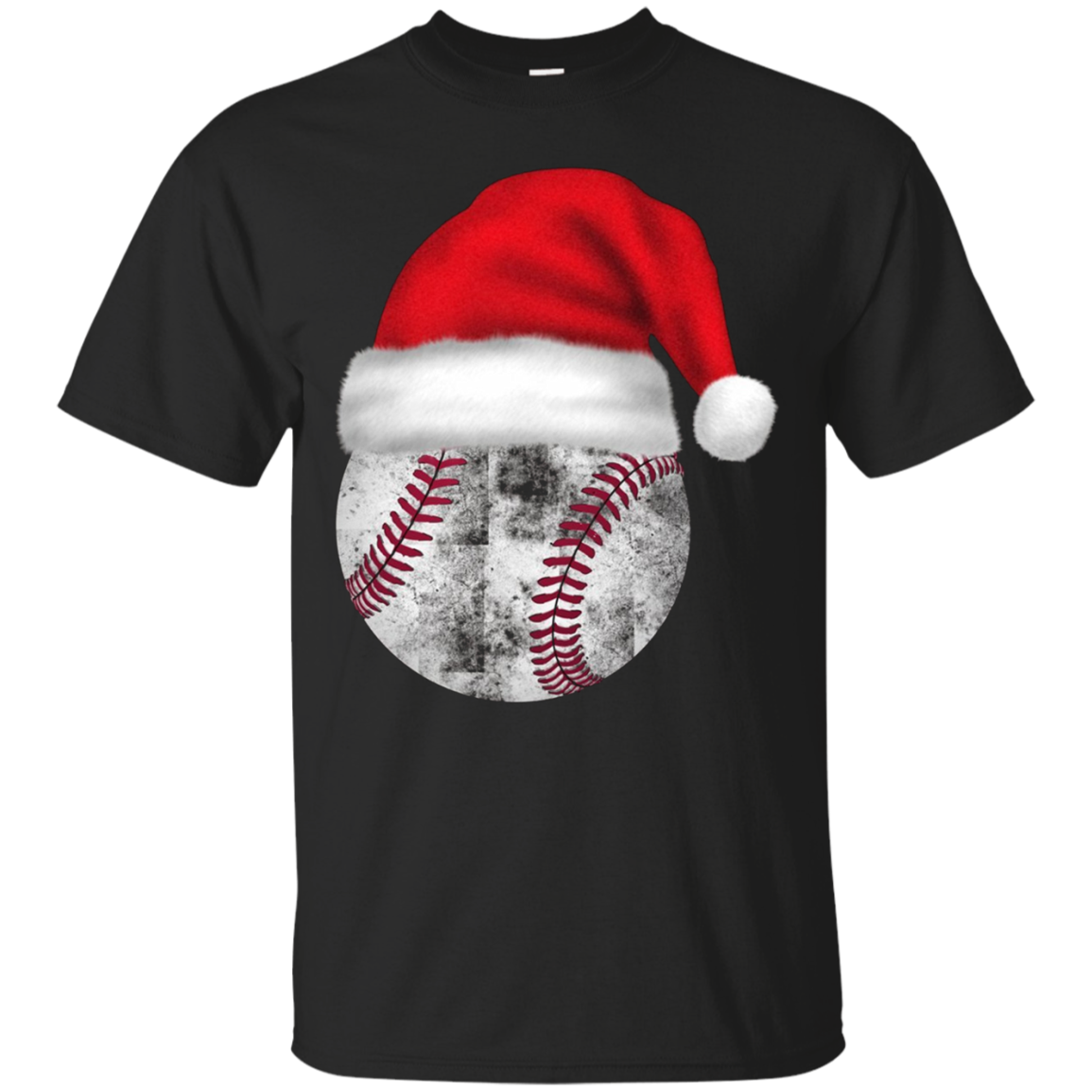Baseball Santa Hat T-shirt Christmas Gift 