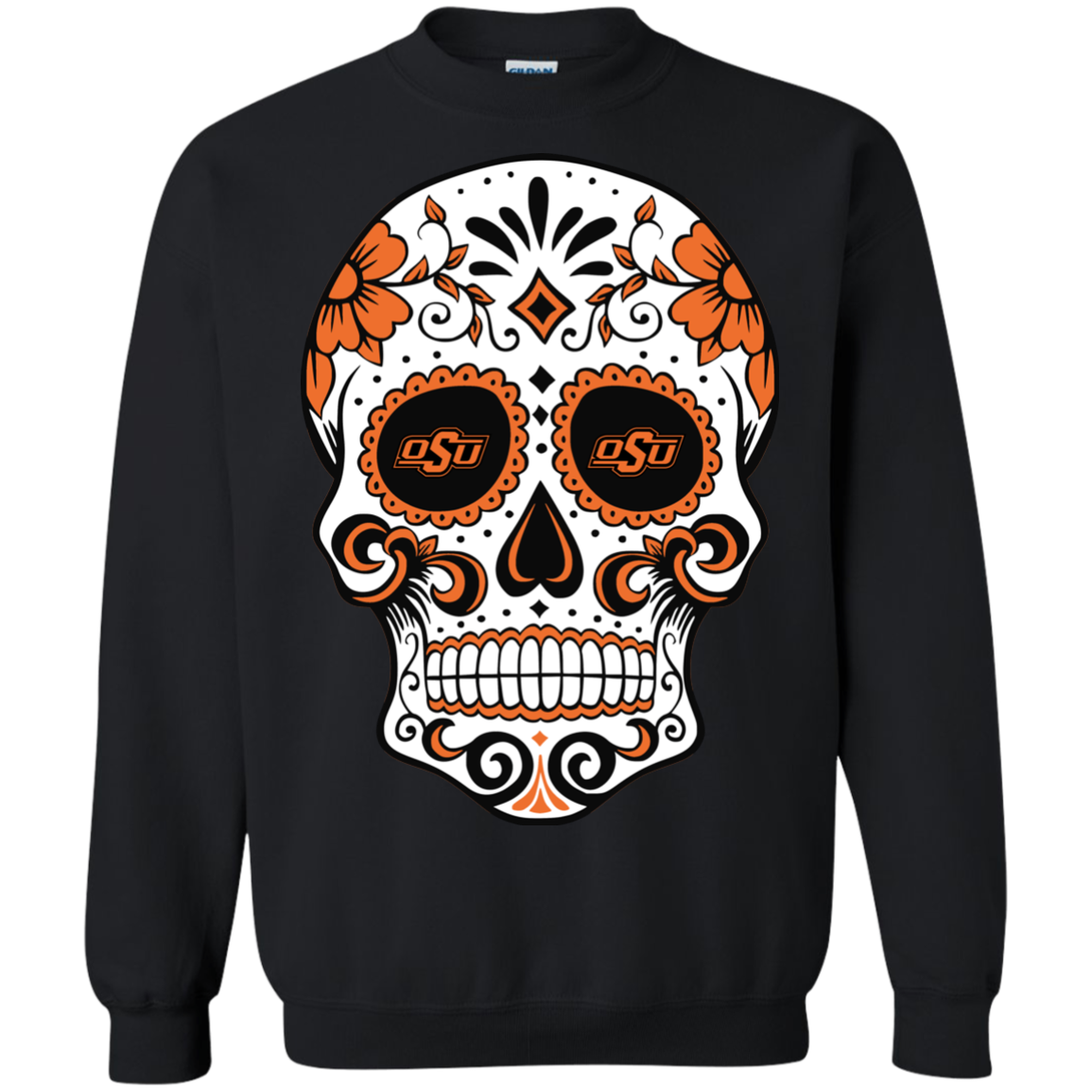 Oklahoma State Cow Sugar Skull T-shirt 