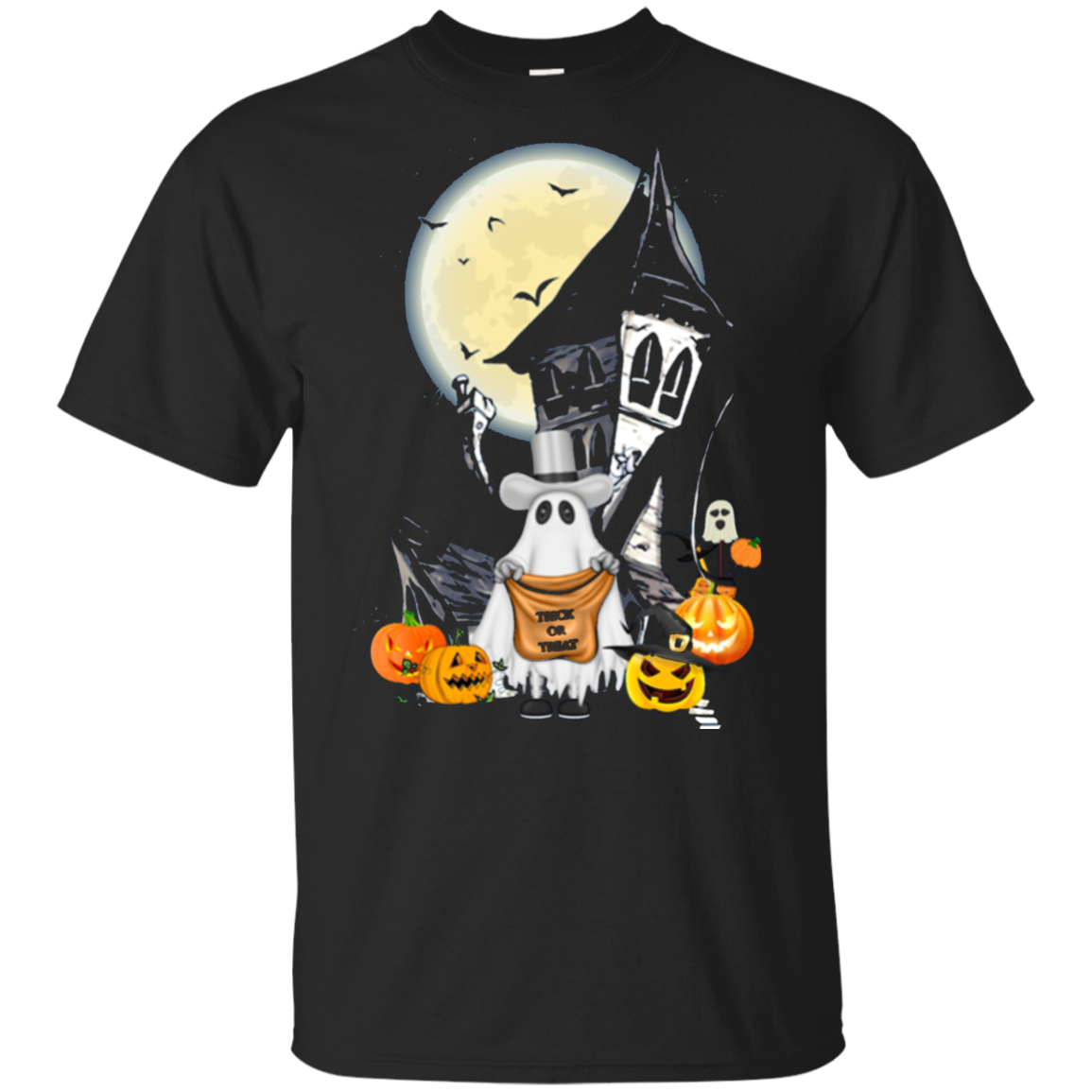 Trick Of Treat House Halloween Moon T-shirt For 