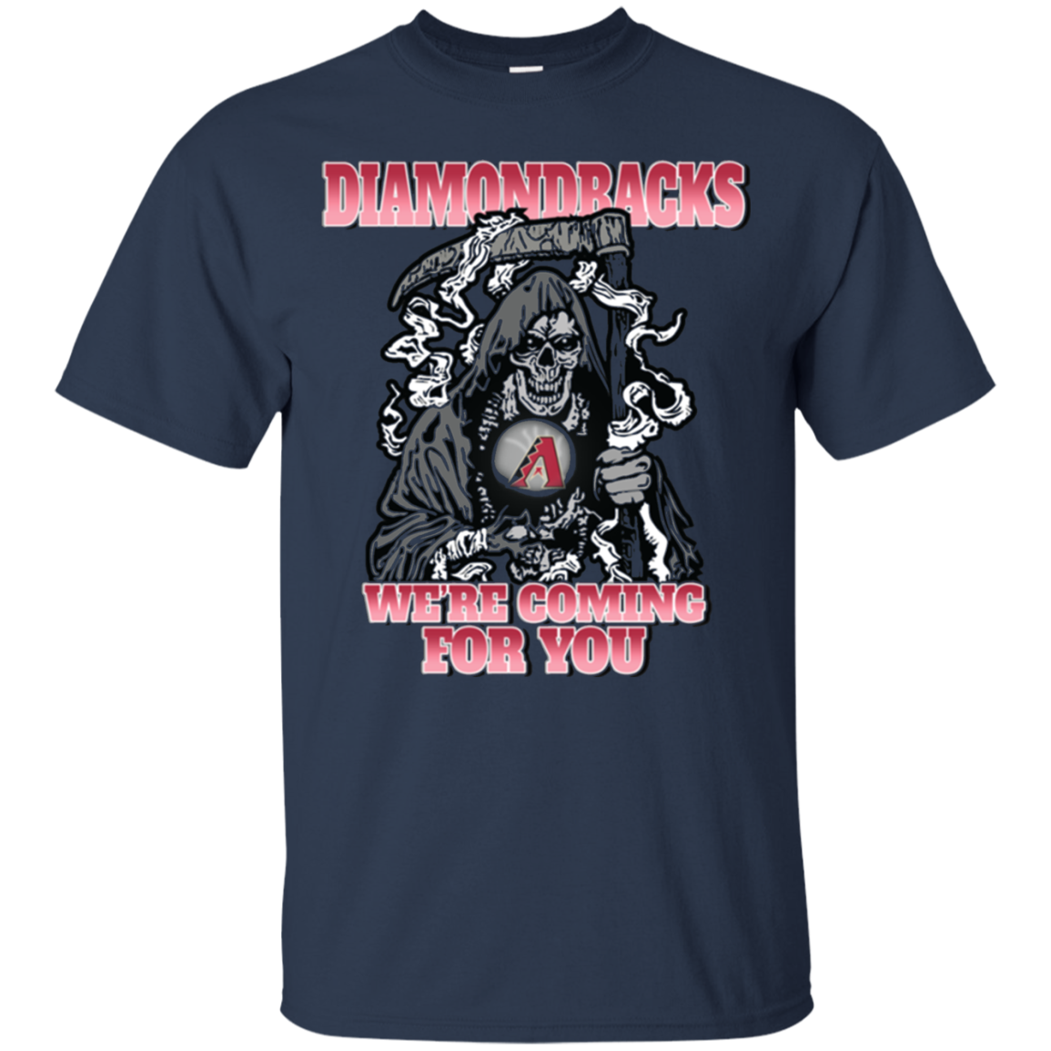 Halloween Shirt For Arizona Diamondbacks And Grim Reaper Fans T - Shirt For 