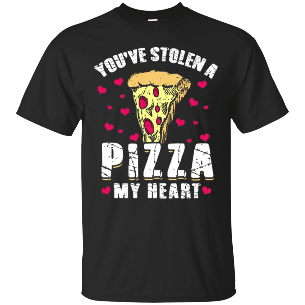 Funny Pizza Valentines Day Shirt Stolen Heart Food Love