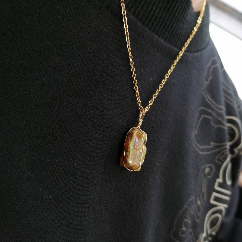 raw opal pendant