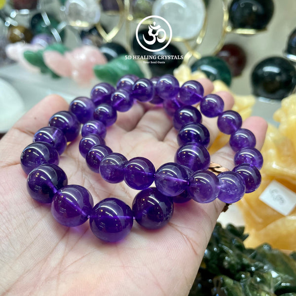 Natural AMETHYST Mala 108 Beads. Protection crystal Sahasrara