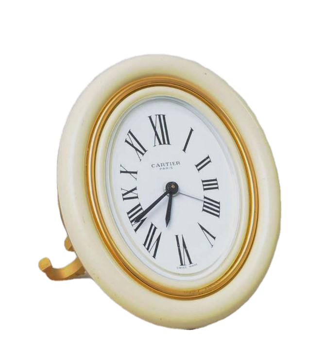 Cartier Enamel and Brass Travel Clock 