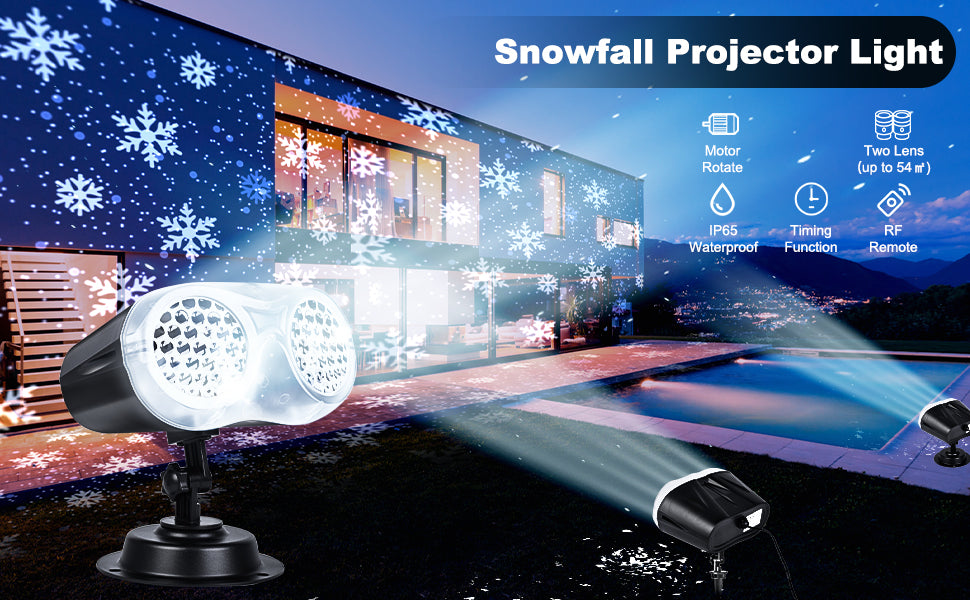 LED Binocular Rotating Snowflake Projector