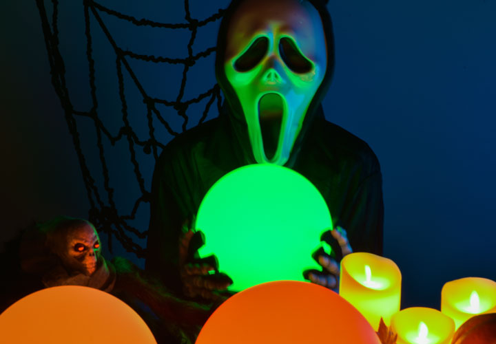 Halloween ghost costume with LOFTEK led rgb ball light