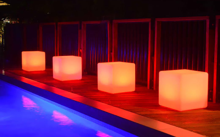 led cube seat lamp for outdoor dinner party