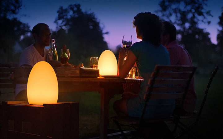 led mood lamp decor for outdoor dinner party 
