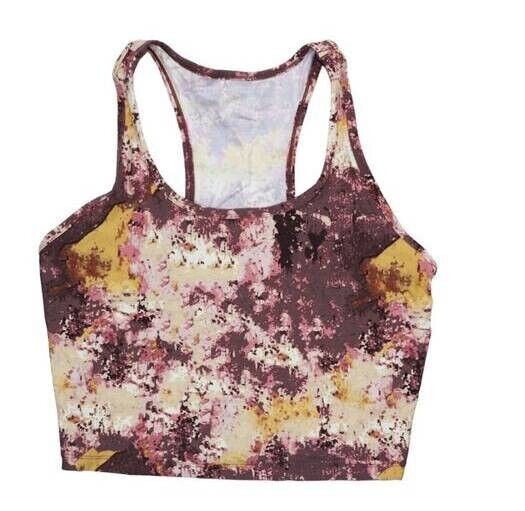 CALVIN KLEIN PERFORMANCE Printed Racerback Cropped Tank Top Purple Size L $50