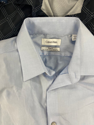 Men's Clothing Dress Shirt Wholesale Lot, CALVIN KLEIN, ALFANI, BAR III, CLUB ROOM 10 items, Shelf Pulls, MSRP $635 - BulkOrderUSA.com