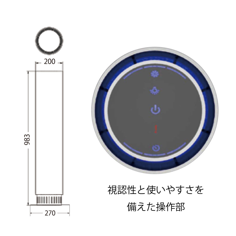 フジデノロ 空気除菌装置 eLENA 50Hz 60Hz共用DE-US301W - 通販