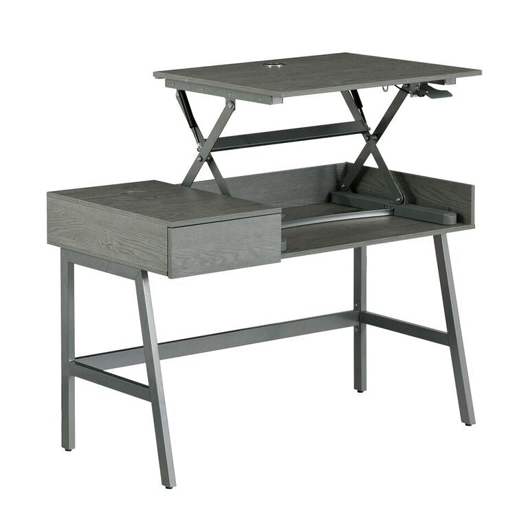 Techni Mobili Pneumatic Height Adjustable Standing Desk Grey