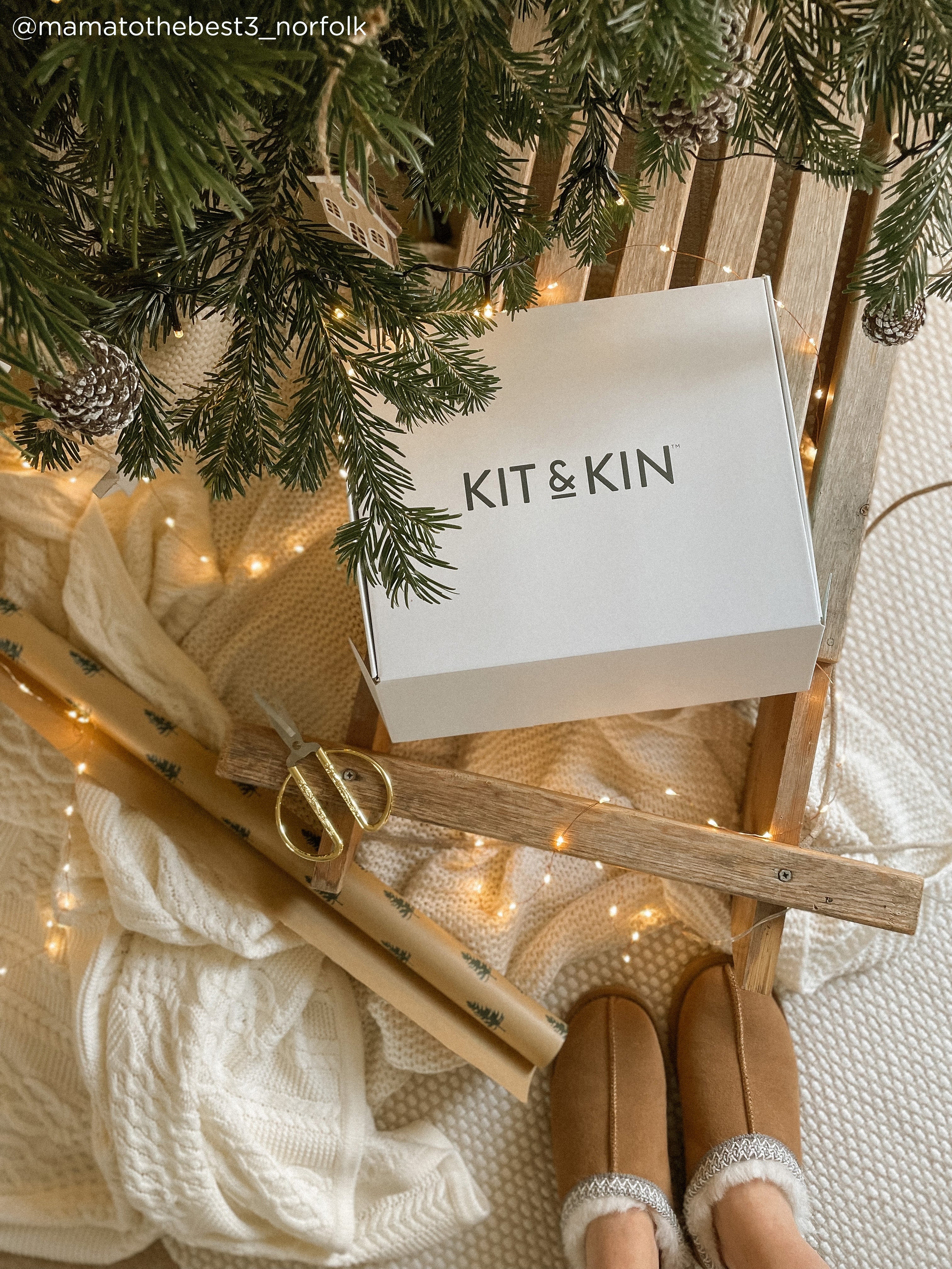 Kit & Kin gift box under Christmas tree