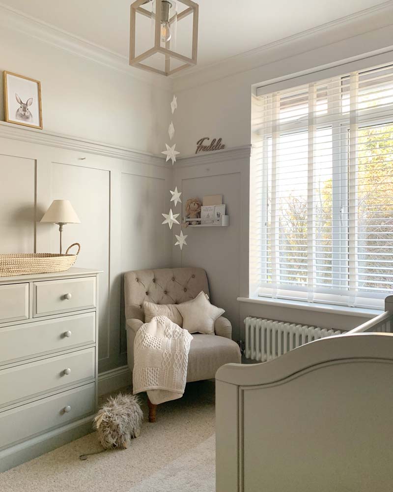 Gorgeous nursery with panelled walls