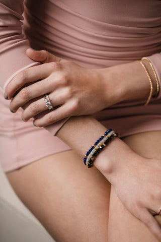 Black Spinel | Lapis Lazuli | Opal Baati | Bracelets | Chakra | True Curated Designs
