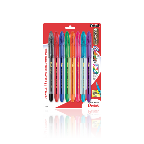  Pentel R.S.V.P. Ballpoint Pen, Medium Line, Assorted Ink, 5  Pack (BK91BP5M) : Ballpoint Stick Pens : Office Products