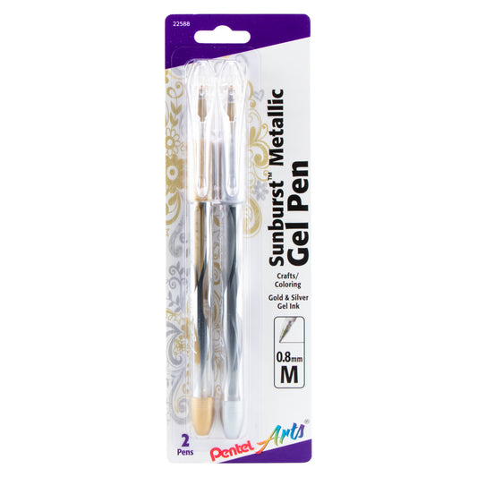 Pentel K91DX Sparkle Pop Metallic Gel Pen 1.0mm Gold / Gold