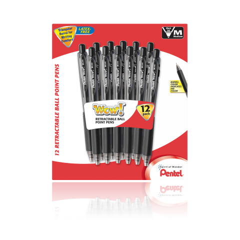 WOW! Ballpoint Pens, 12 Pack, Black — Pentel of America, Ltd.