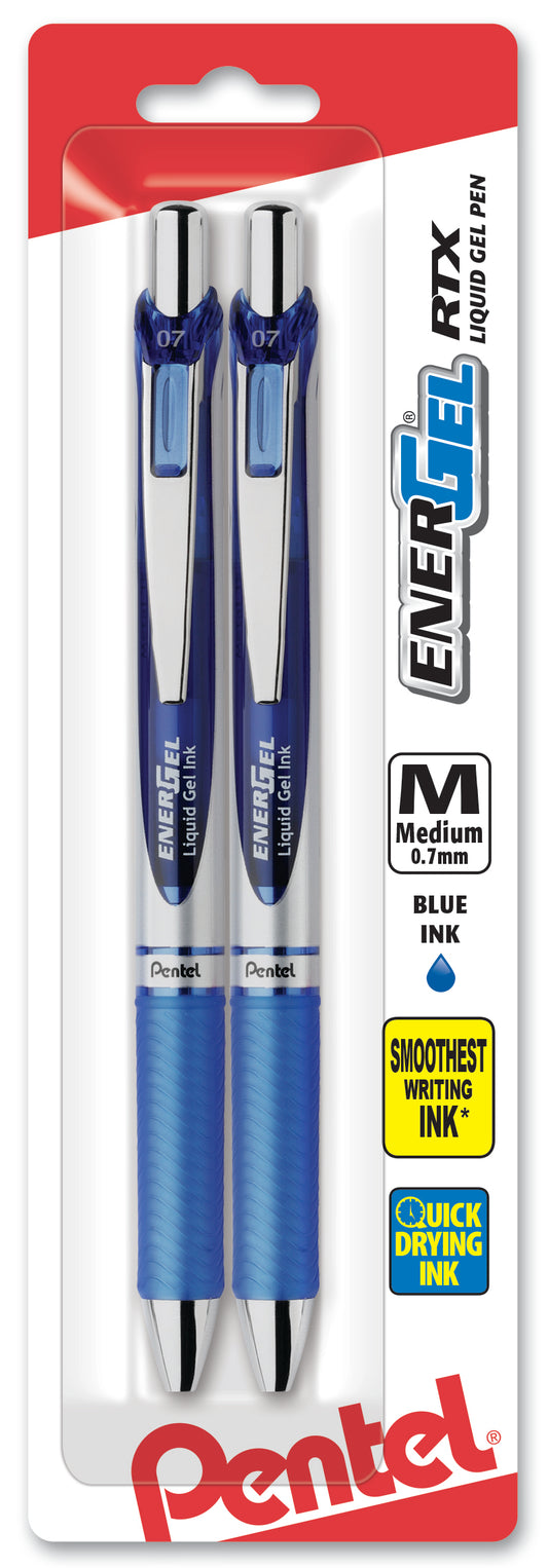 Pentel EnerGel RTX Retractable Liquid Gel Pens Medium Point 0.7 mm