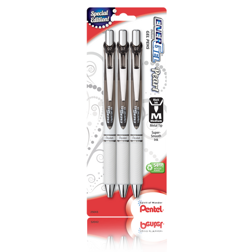 EnerGel Pearl Gel Pen - Black Ink 3-pack