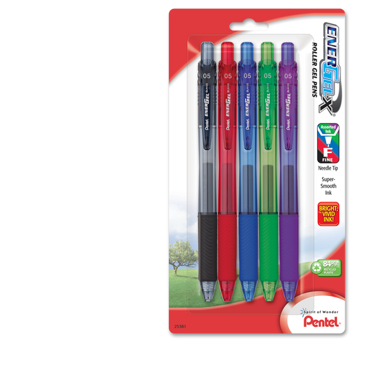 EnerGel EnerGel-X Retractable Gel Pens - Fine Pen Point - 0.5 mm