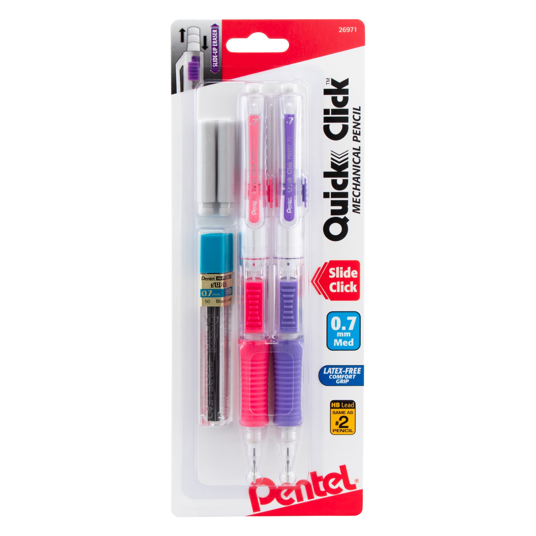 click pencil eraser