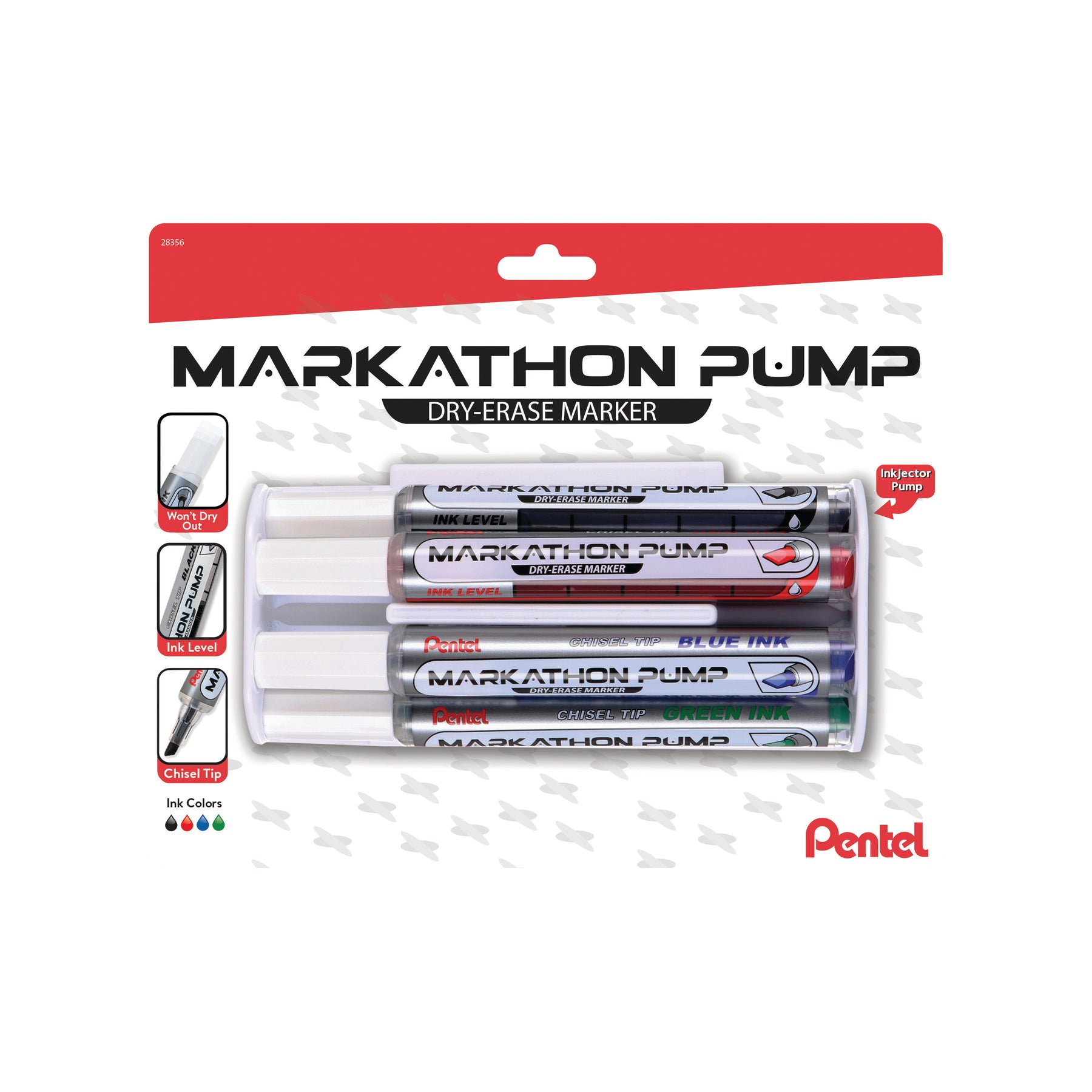 Markathon Pump Dry-Erase Marker, Assorted Ink, Eraser Caddy, 4-pk — Pentel  of America, Ltd.