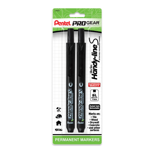 Pentel ProGear Handy-line S Permanent Marker - Assorted Ink 4-pk
