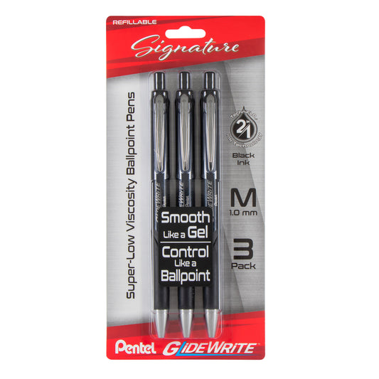 Pentel Sunburst Metallic Rollerball Gel Pen, Medium Point (0.8 mm), Gold/Silver - 2 pack
