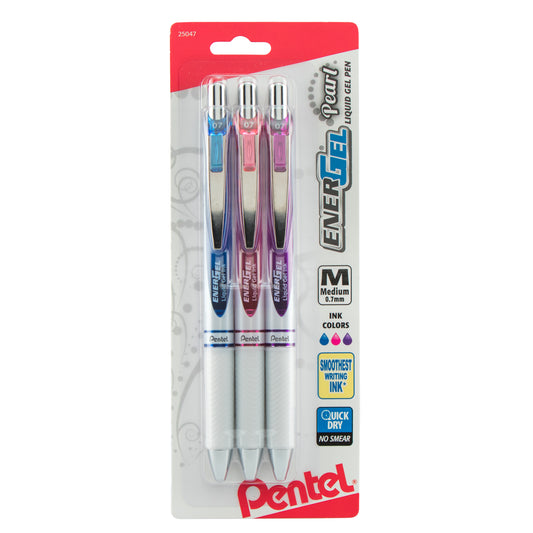 EnerGel RTX Refillable Liquid Gel Pen, (0.7mm) Assorted Ink 12-pk