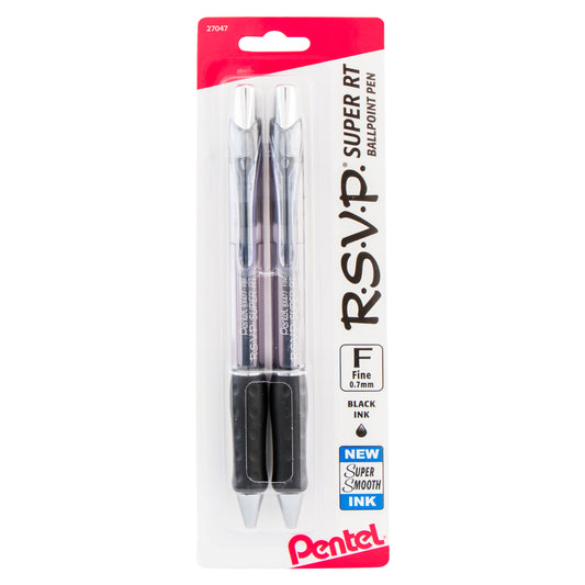 RSVP Super RT Ballpoint Pen, (0.7mm) Fine Line, Violet Ink, 2-Pk – Pentel  of America, Ltd.